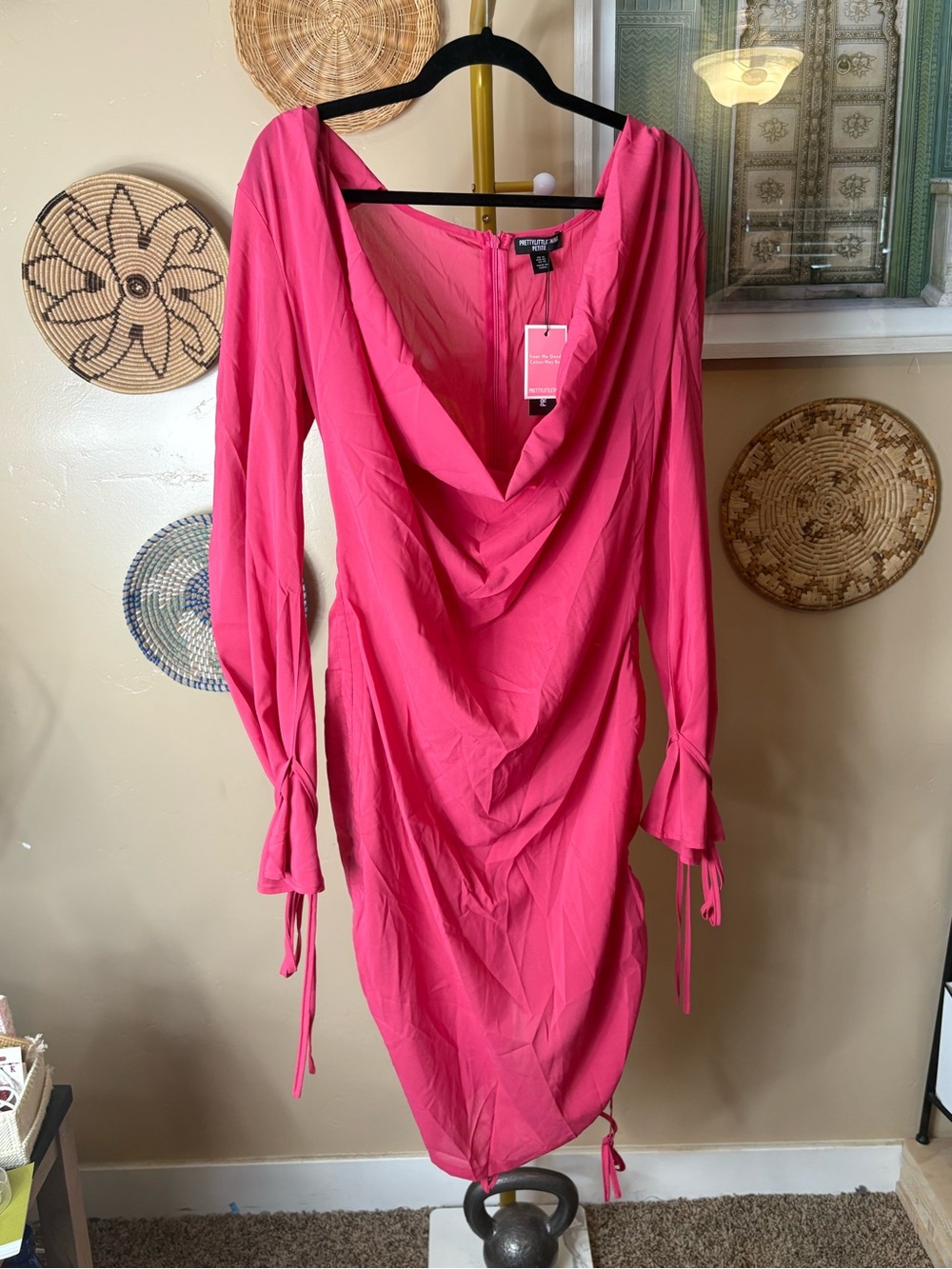 Pretty Little Things Pink Drape Neck Dress